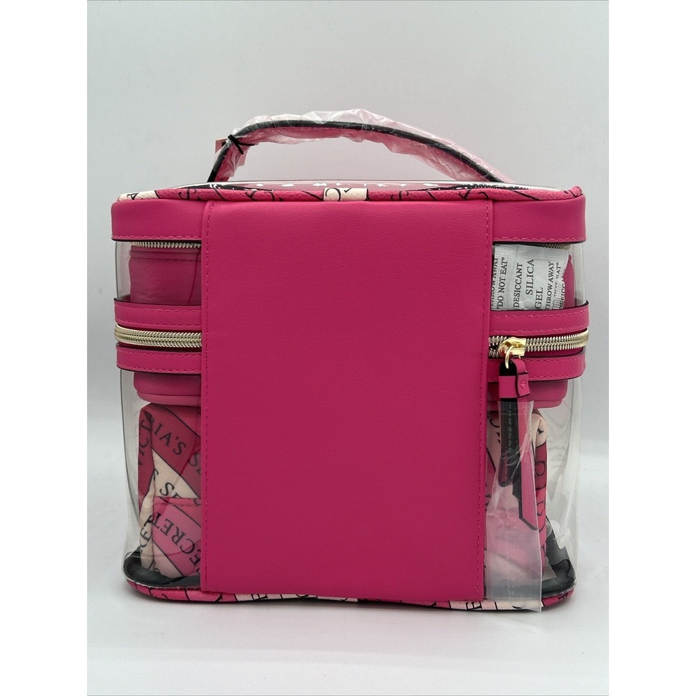 Victoria's Secret 4 Piece Train Case Set Makeup Bag Pink  NWT - Picture 2 of 4